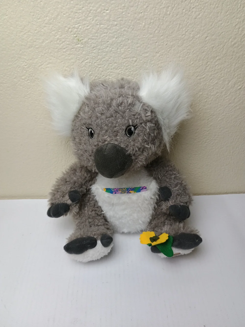 Little Brownie Bakers Plush Gray/ White Koala Stuffed Animal with Flower Accent